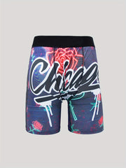 Men's High Stretch Rose Boxer Shorts Breathable Underwear