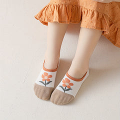 5pairs Cartoon Flower Little Rabbit Children's Non-slip Ankle Socks