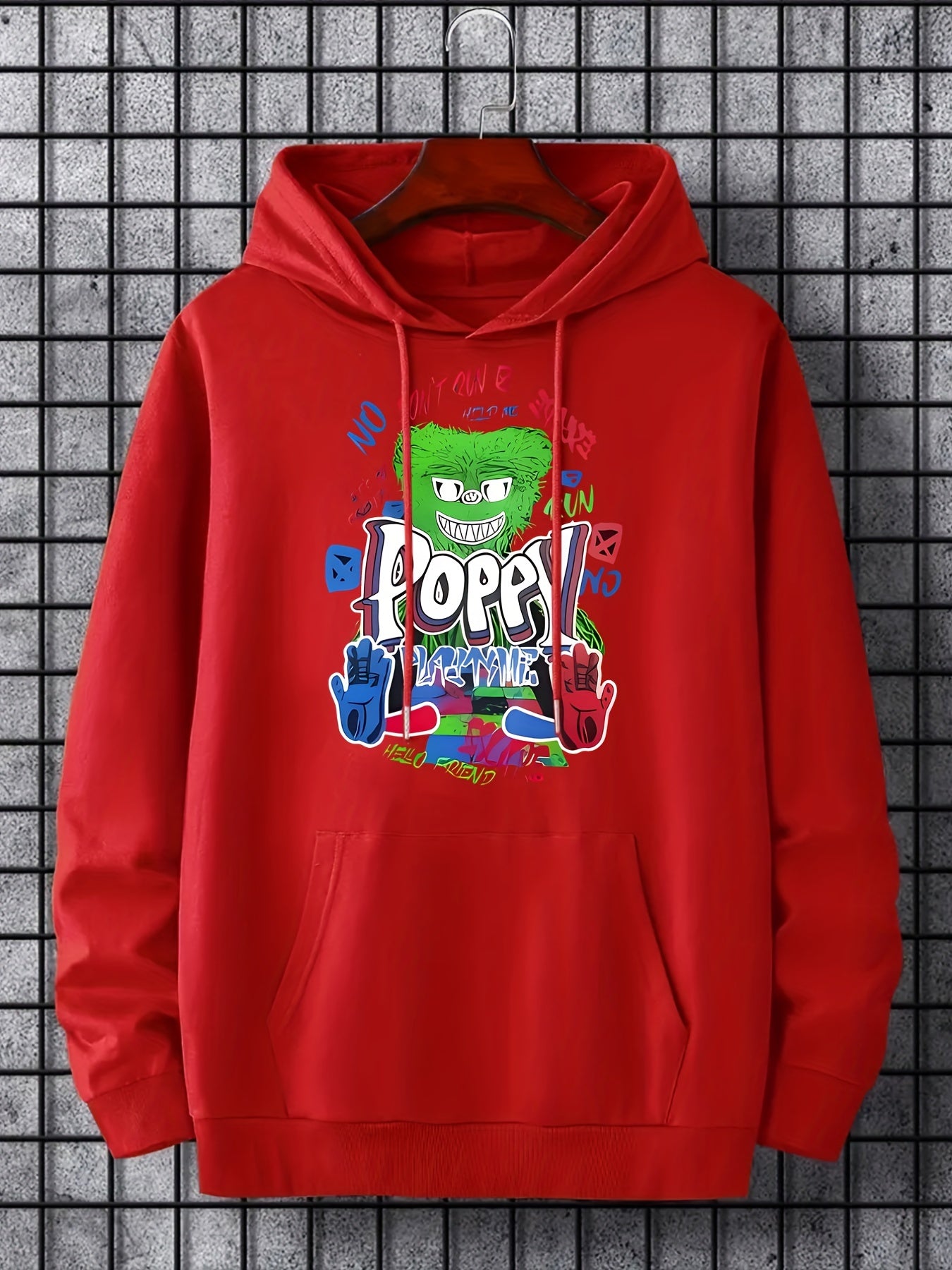 Vintage Graphic Print Hoodie Men's Pullover Hooded Sweatshirt