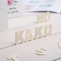 130pc Wooden Craft Letters w/ Storage Tray Natural Blank Unfinished Alphabet