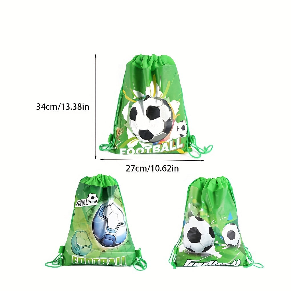 3pcs Football Drawstring Bag Reusable Storage Soccer Backpack