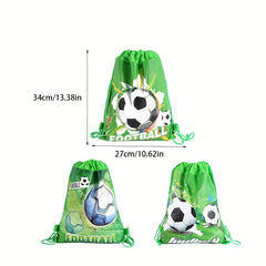 3pcs Football Drawstring Bag Reusable Storage Soccer Backpack