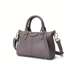 Leather Boston Bag Crossbody Bag With Adjustable Strap