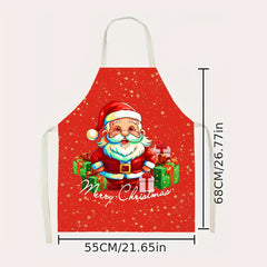 Polyester Apron Merry Chrismas Santa Claus Gift Apron