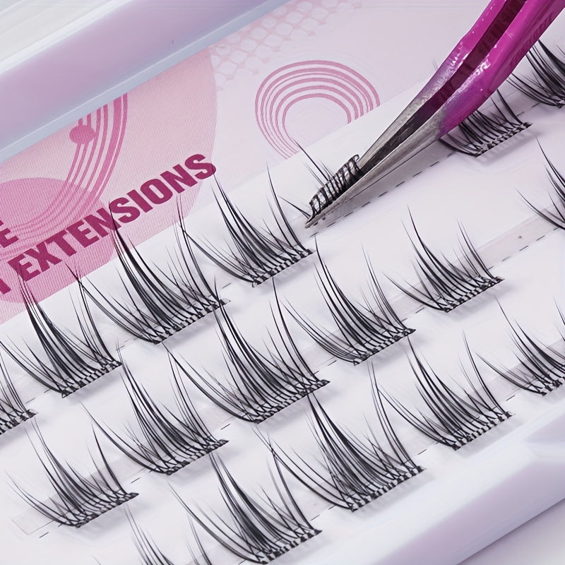 Self Adhesive Individual Cluster Eyelashes DIY Extension Grafting