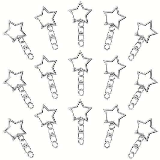 20pcs Star Keychain Swivel Clasp Hook Ring Connector DIY