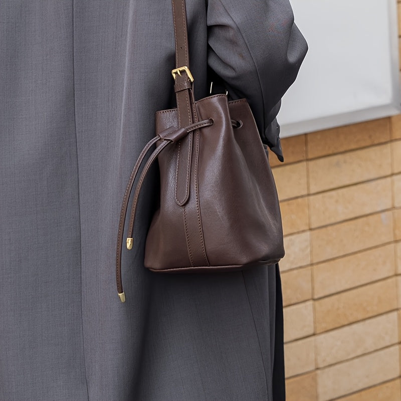 Brown Leather Tote Bag with Adjustable Strap