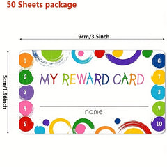 50pcs Reward Cards with Punch Cards | Student Awards Tags