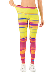 Colorful Streak Print High Waist Leggings