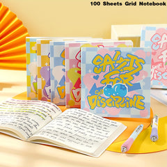 Cartoon Square Grid Notebook 14.99x14.99cm 100 Sheets