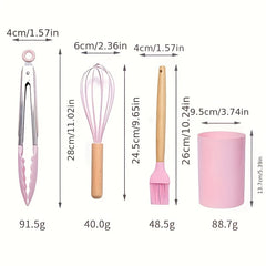 12pcs Silicone Kitchen Utensil Set with Wooden Handle