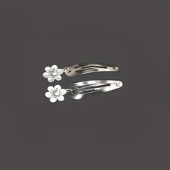 Y2K Metal Snap Clip Flower Heart Tassel Hair Clip Women Girls