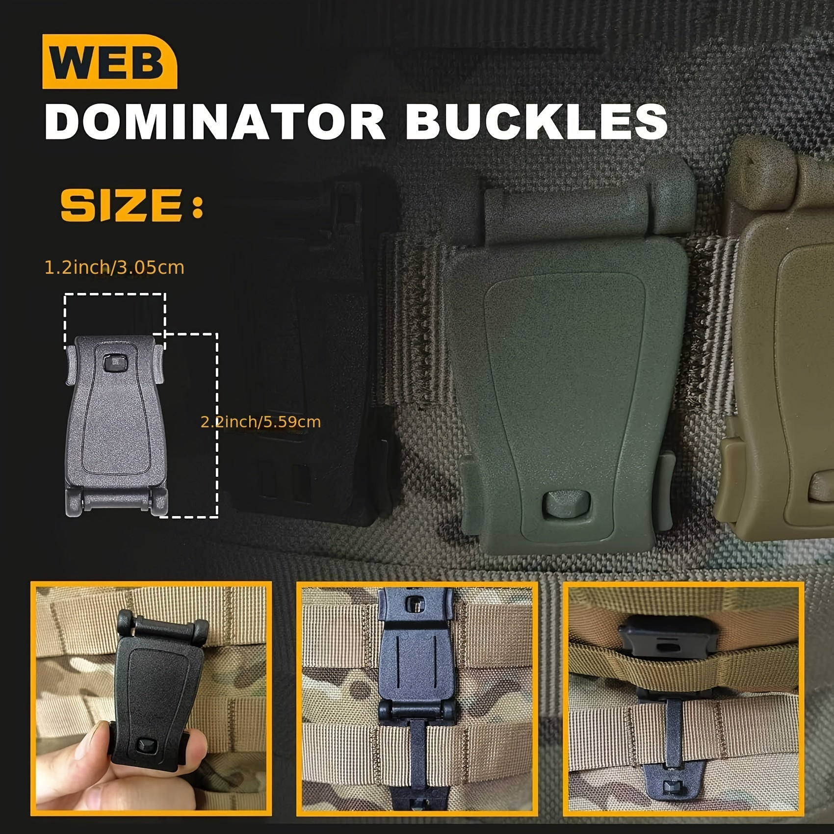 18pcs MOLLE Webbing Accessories Carabiner With Storage Bag