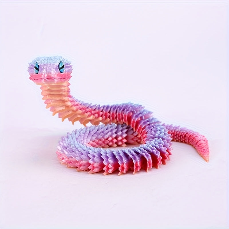 3D Printed Gradient Snake Toy with Movable Joints - ADHD Aid