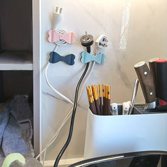3pcs Bowknot Data Cable Managers for Home and Office