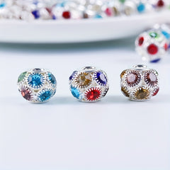 Colorful Rhinestone Large Hole Beads for DIY Jewelry