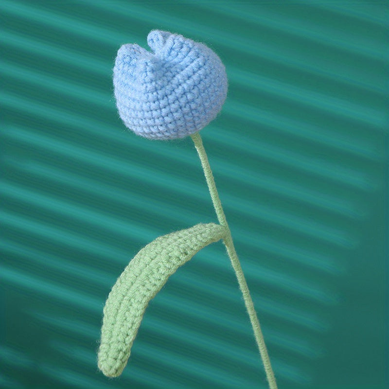 1pc Wool Crochet Flower Knitting Tulip Gift Handicrafts Home Decor