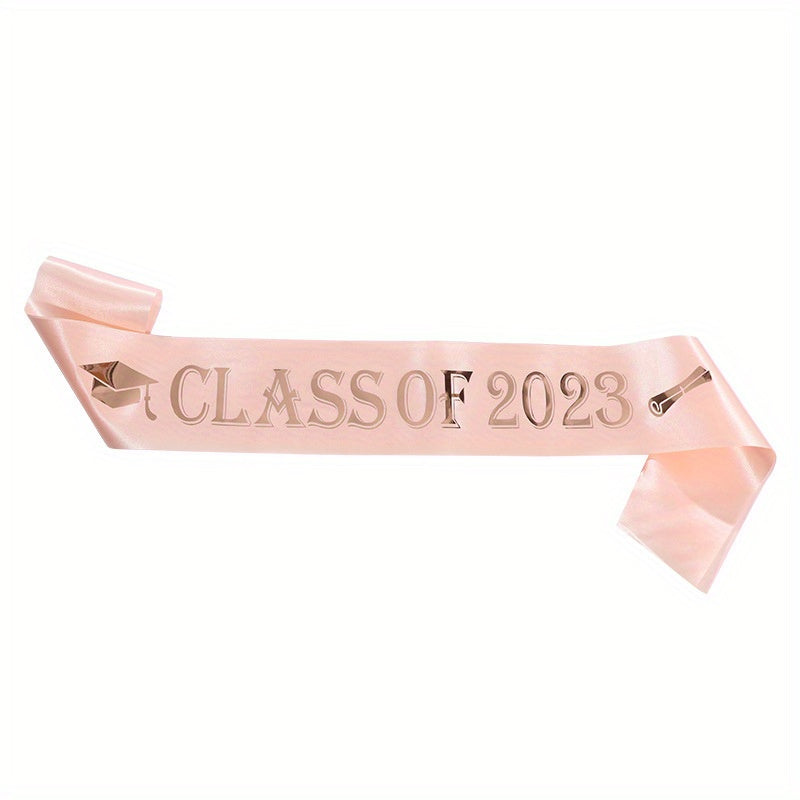 Graduation Party Crown Shoulder Strap Ribbon Golden Letter