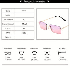 Tinted Lens Sunglasses Rectangle Glasses UV Block