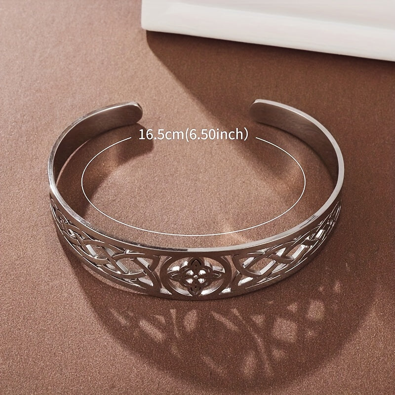 Witch Knot Bracelet Stainless Steel Adjustable Cuff Bangle Celtic Amulet