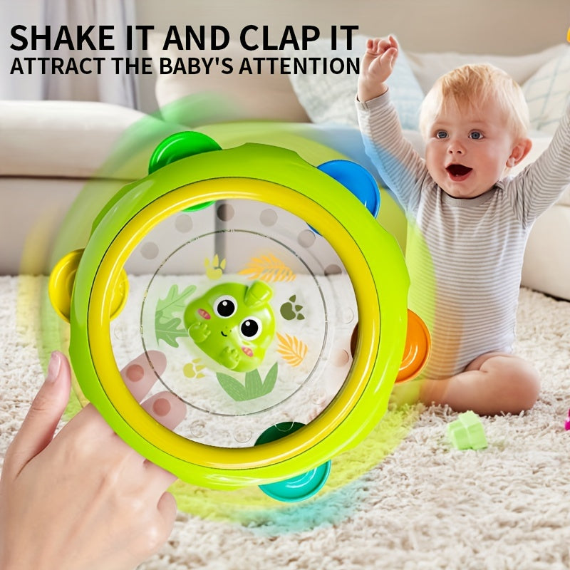Colorful Frog Hand Drum Toy for Babies 0-3 Years