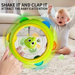 Colorful Frog Hand Drum Toy for Babies 0-3 Years
