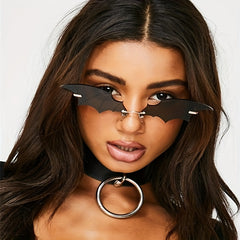Y2K Rimless Bat Sunglasses UV400