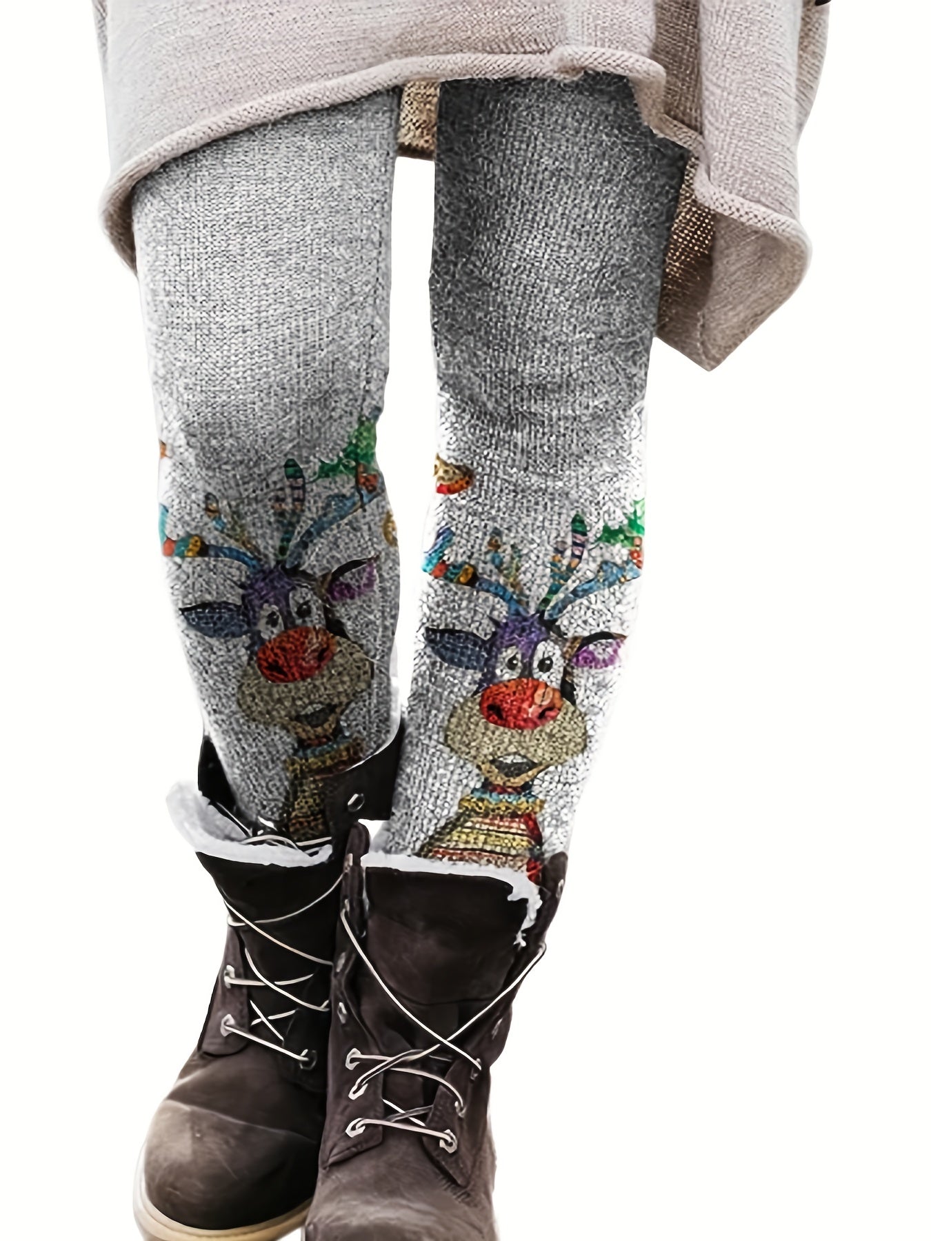  Graphic Print High Rise Skinny Trousers