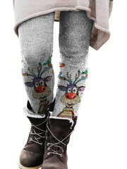  Graphic Print High Rise Skinny Trousers