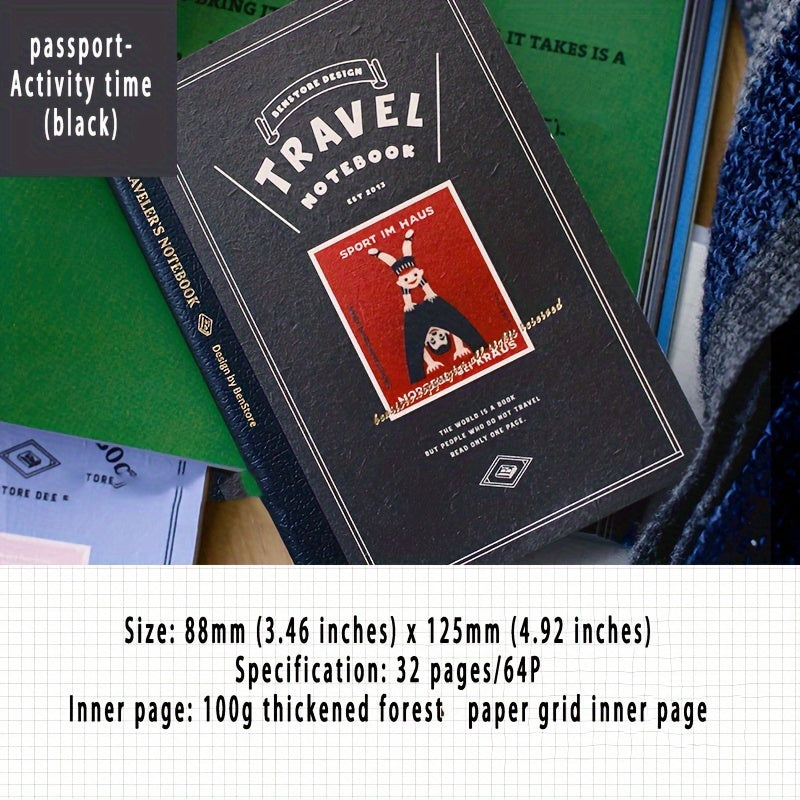 32-Page Hand Account Book with Replaceable Inner Core & Grid Pages