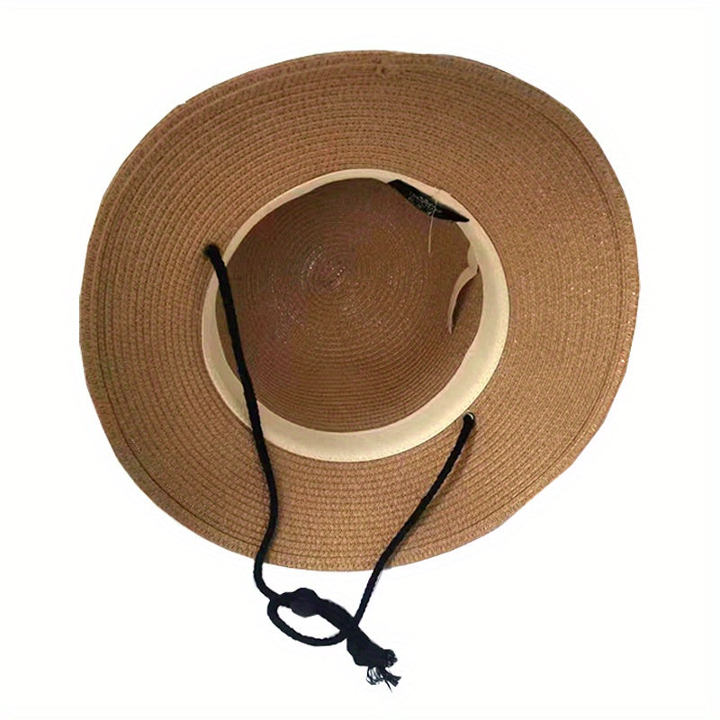 Perforated Straw Hat Summer Sun Hat Men Women