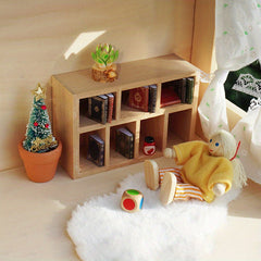 1:12 Dollhouse Bookcase 6 Shelves Figurine Cabinet Living Room Study