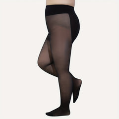  Two Tone Plush Lined Fishnet Pantyhose