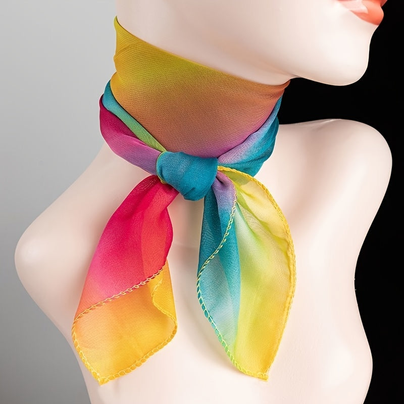 Gradient Chiffon Scarf Neck Scarves for Women