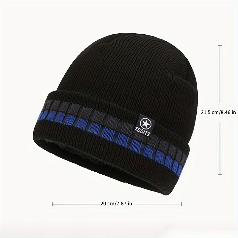Men's Coldproof Windproof Fleece Knitted Beanie Hat