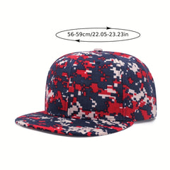 Red Mosaic Print Snapback Hat Hip Hop Unisex Baseball Cap