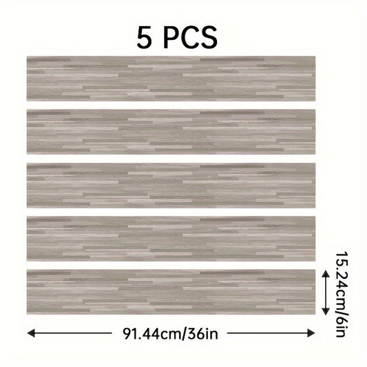 5pcs Peel And Stick Wood PVC Floor Tile Self Adhesive Waterproof