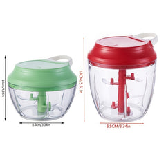 Manual Food Chopper For Vegetables Fruits Nuts Onions Hand Pull Mincer