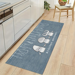 Grey Background Runner Rug Crystal Velvet Carpet Tableware Pattern Floor Mat