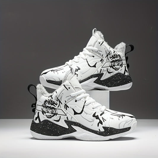 Boys' Warm Plush Lined Basketball Shoes