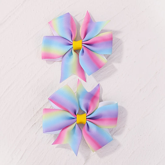 2pcs Bow Hair Clip Ponytail Clip Baby Girls Hair Accessories Set