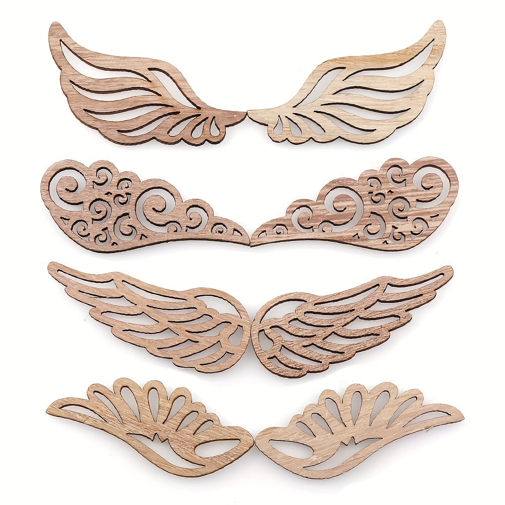 40pcs Wooden Angel Wings Cutouts DIY Hanging Pieces Crafts