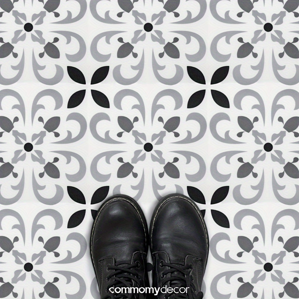 10pcs Peel And Stick Vinyl Floor Tile Sticker - Waterproof & Heat Resistant