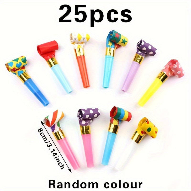 25pcs Colorful Noisemakers for Fun and Memorable Parties