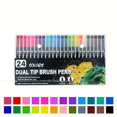 24 72 120 Dual Headed Watercolor Pens Set with Box