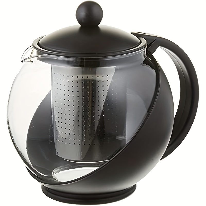 Glass Teapot Half Moon 1250ml Tea Maker Removable Filter Infuser Dishwasher Safe