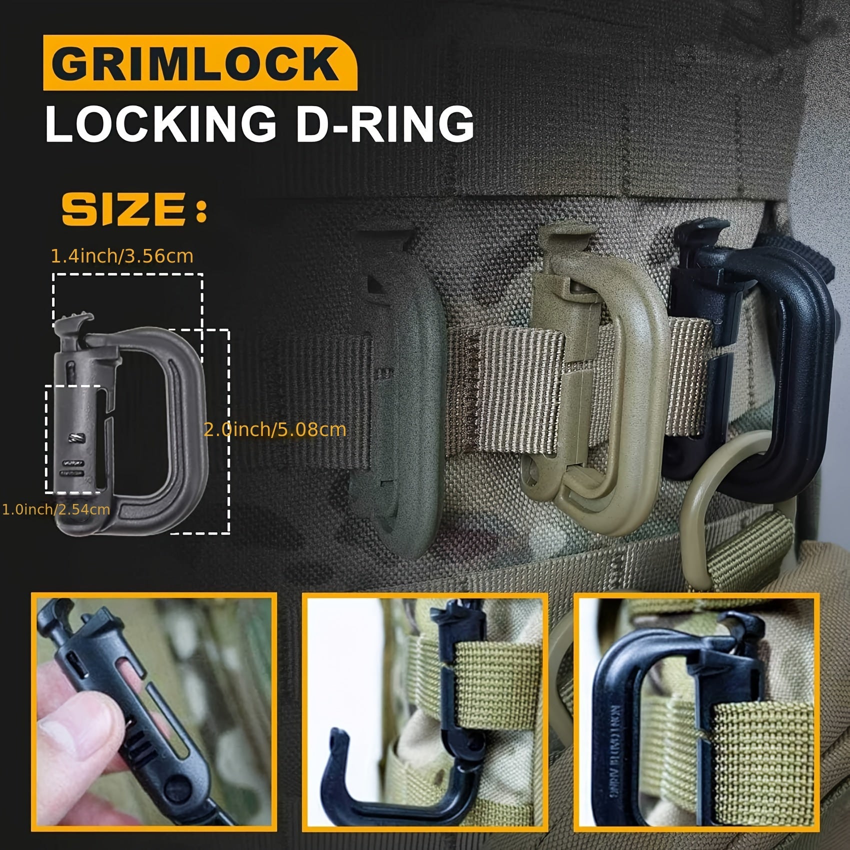18pcs MOLLE Webbing Accessories Carabiner With Storage Bag