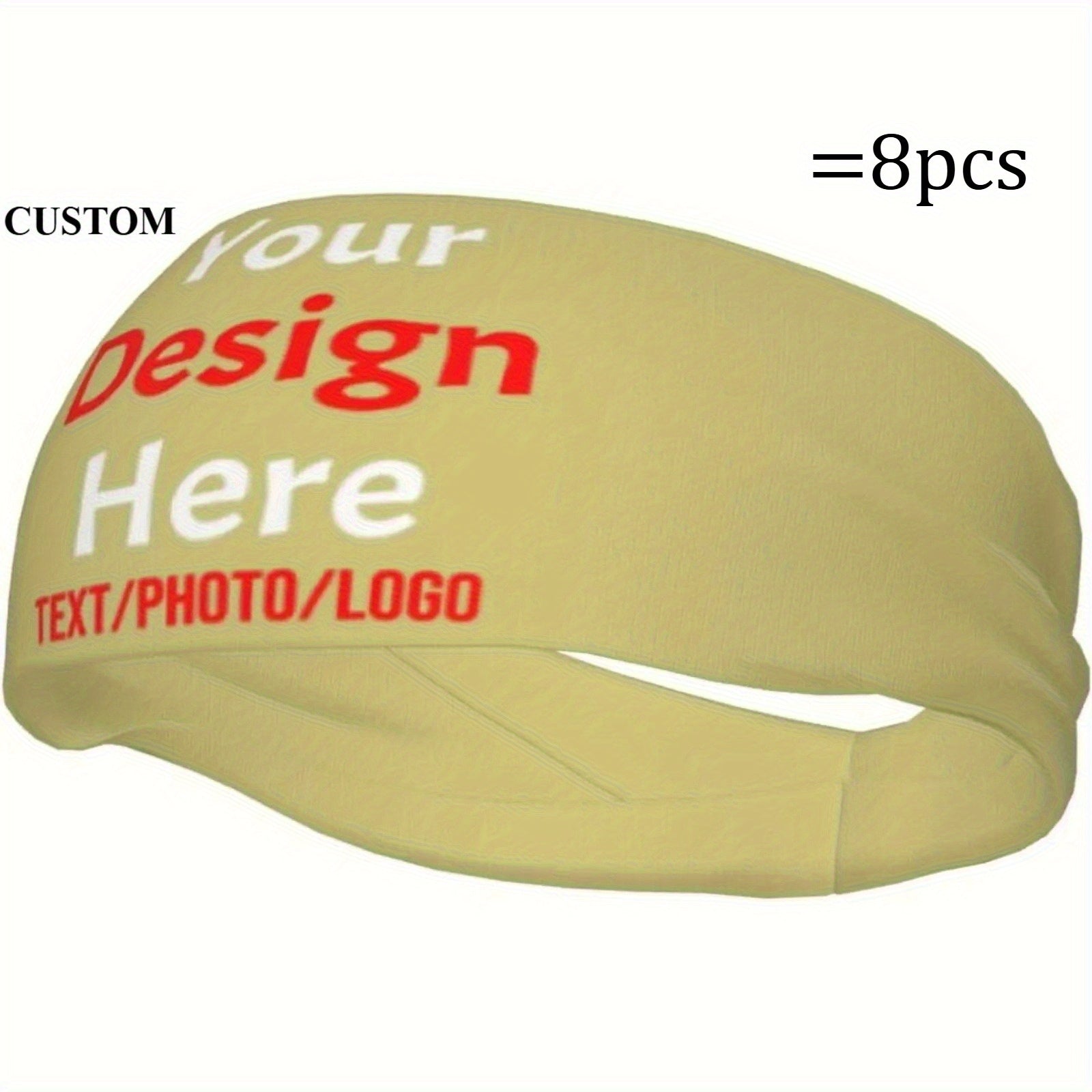 Custom Sweatbands 8 Pack - Quick Dry Non Slip Custom Sweatbands - Personalized