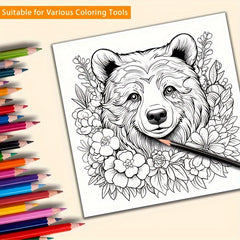 Animal & Floral Coloring Book: Art Therapy Paint by Number Kit