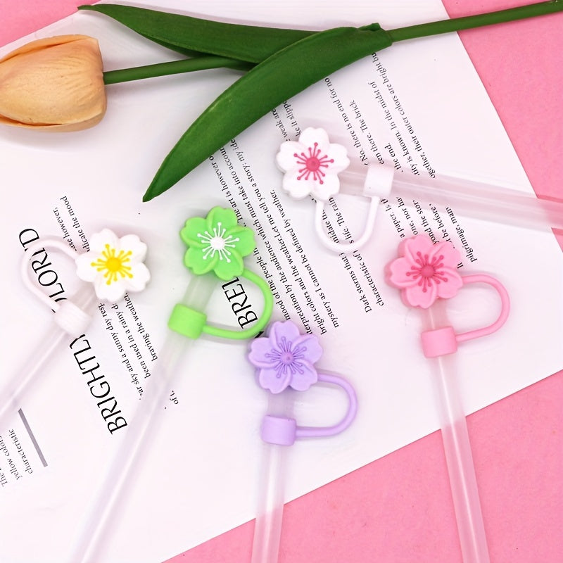 Silicone Straw Tip Covers 5pcs - Reusable Leakproof Straw Plugs
